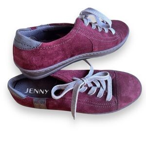 Ara SUEDE Sneakers burgundy cherry lace-up NEW trainers womns 7 eu 37.5